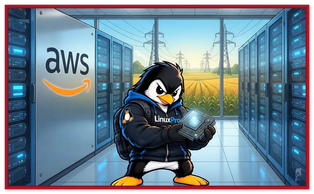 Data center de IA da AWS com racks de servidores e chips Trainium, sem GPUs NVIDIA
